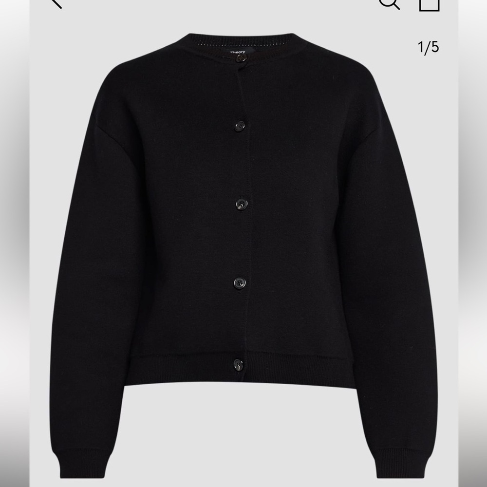 Theory structured cardigan in Waverly cotton.